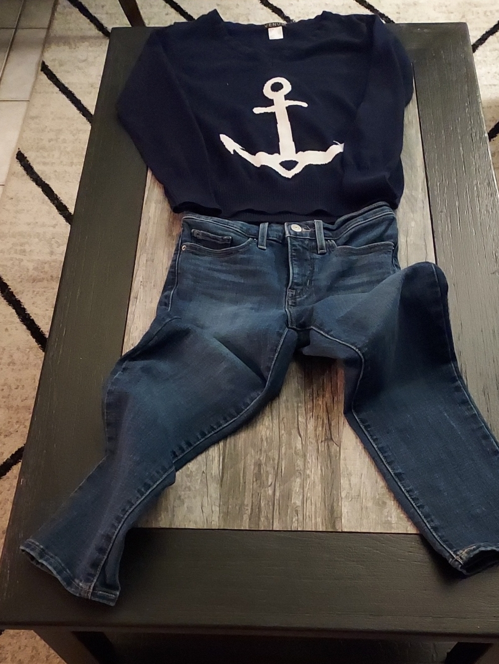 Levi's Ladies Dark Blue Shaping Slim Capri Jeans AND Venus Sailing Sweater
